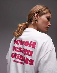 Футболка Carhartt WIP Day Off с принтом на спине белого цвета