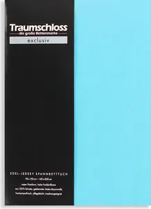 Простыня на резинке Exclusive Premium Jersey 180-200 x 200 см, бирюзового цвета, 150 г/м², 100% расчесанный хлопок Мако Traumschloss
