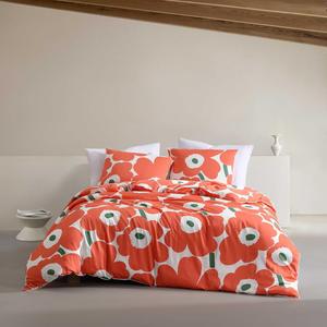MARIMEKKO Комплект постельного белья Marimekko Unikko Orange из хлопка с цветочным принтом Unikko Orange