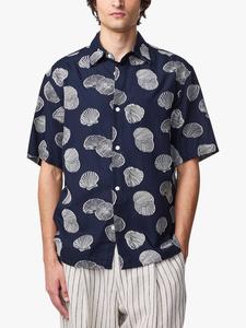 Фредди Коттон Regular Fit рубашка с принтом Shell NN.07, Navy Blue