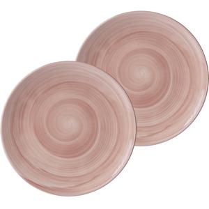 Десертная тарелка Валенсия, каменная керамика, спиральный декор Ritzenhoff & Breker, светло-коричневый/светло-розовый
