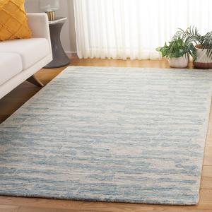 Ковер SAFAVIEH, 122 x 183 см, коллекции Ebony - Ivory & Light Blue, ручная работа из шерсти, идеально для гостиной, спальни, столовой (EBN919L-4)