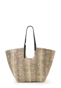 Сумка-шоппер AllSaints ARA SNAKE, Desert White/Off-White
