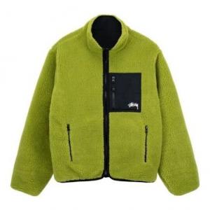 Куртка reversible sherpa jacket 'green black' Stussy, зеленый