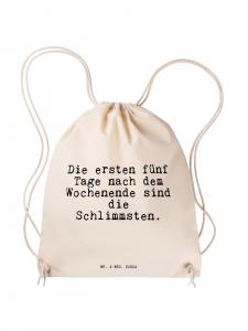 Спортивная сумка Первые пять дней... с надписью в кремовом цвете Mr. & Mrs. Panda