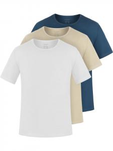 Normani Комплект из 3 мужских футболок из органического хлопка от Nyons в бежевом/темно-синем/белом цвете