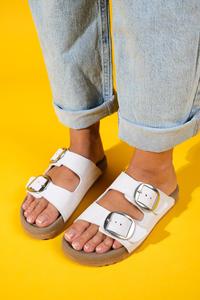 Сандалии-шлепанцы Ovesta с мягкой стелькой из кожи (женские) Forever & Always Shoes, белая кожа