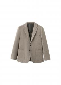 MANGO MAN Куртка-пиджак Slim fit 'Molina' в цвете коричневый, светло-коричневый