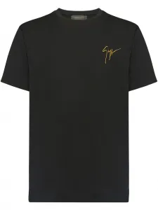 Футболка с вышитым логотипом Giuseppe Zanotti, черный