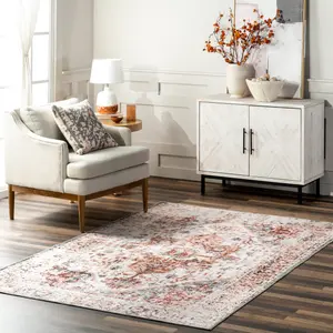 Ковер Anjelica Reversible Area Rug nuLOOM, 152x244 см, оранжево-коричневый/бежевый