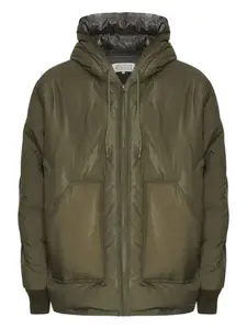 Пуховик с капюшоном Maison Margiela, зеленый
