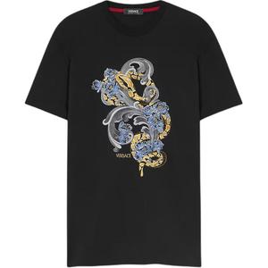 Футболка с вышивкой к китайскому новому году VERSACE, черный