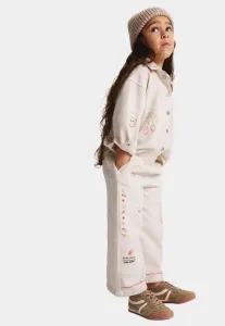 Джинсы свободного кроя с вышивкой Marks & Spencer, Ecru Mix