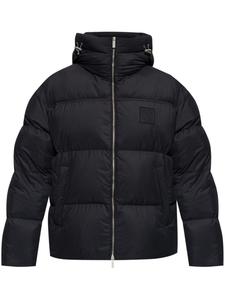 Off-White куртка-пуховик с логотипом, черный