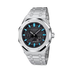 Часы Casio G-Shock Analog-Digital 2100 Series, арт. GA-2100-1A1, серебристый/Tiffany