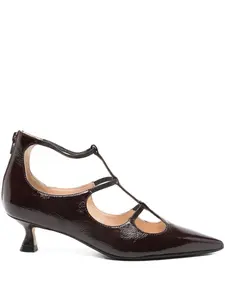 Босоножки на каблуке с Т-образным ремешком Anna F., красный