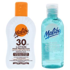 Водостойкий бальзам Malibu SPF30 200 мл + Гель после загара 100 мл