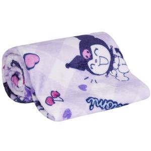 Плед Hello Kitty флисовый Sanrio, Sweetheart Square Kuromi[Type A Standard-Machine Washable-Anti-Static-All-Season Ultra-Soft Blanket]