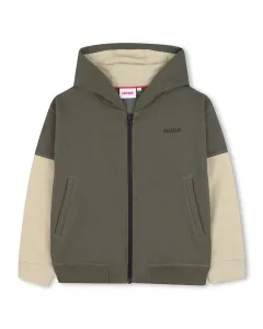 Детский зеленый свитер с длинным рукавом Hugo