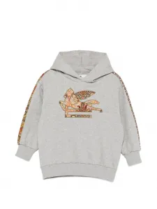 Худи с логотипом и узором "пейсли" Etro Kids, серый