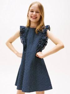 Детское платье с рюшами из хлопкового пике Tommy Hilfiger