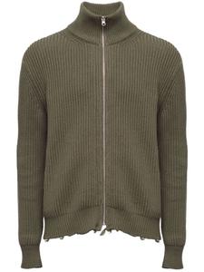 MM6 Maison Margiela хлопковая куртка с застежкой-молнией в рубчик, зеленый