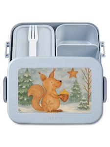 Mr. & Mrs. Panda Дизайн рождественской коробки для бенто с белкой, без    в пастельно-голубом цвете