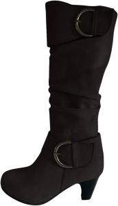 Женские байкерские сапоги Ctreela, с мягкой посадкой, высокие до колена, мотоциклетные, модные, вестерн, боевые, для езды, военные, сапоги с широким голенищем, Black