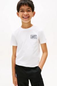 Детская хлопковая футболка Tommy Hilfiger, белый