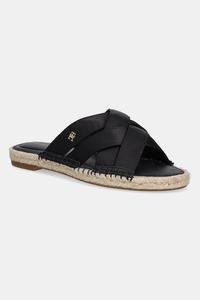 Сатиновые эспадрильи-мюли SATIN ESPADRILLE MULE Tommy Hilfiger, черный