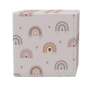 Набор салфеток из 4 шт., 100 % хлопок, 20x20 дюймов, «Милые сердечки и радуги»