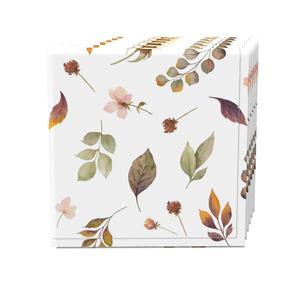 Набор салфеток из 4 шт., 100 % хлопок, 20x20 дюймов, «Опадающие листья и цветы»