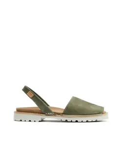 Женские кожаные сандалии Menorcan на подошве цвета слоновой кости CASTELL MENORCA, цвет Verde Militar