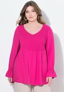 Блуза MIAMODA A-LINE ELASTICATED SMOCKED BUST, Hibiscus Pink/Light Pink