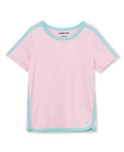 Детская спортивная футболка с коротким рукавом и закругленным низом Lands' End, Fairy tale pink
