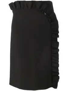 Юбка с асимметричной оборкой Simone Rocha, черный