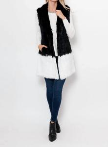 Меховой жилет Alexa черного/белого цвета LOVE TOKEN