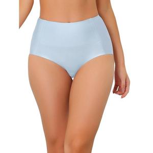 Женское бесшовное хипстерское нижнее белье с контролем живота, дышащие трусы с высокой талией ALLEGRA K, цвет Light Blue