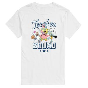 Мужская футболка с рисунком «Губка»Боб КвадратБрюки Teacher Squad Nickelodeon, белый