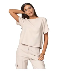 Элегантный облегающий топ длиной до бедра. Kocca, бежевый