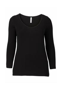 Хлопковая рубашка с длинными рукавами Sheego, черный