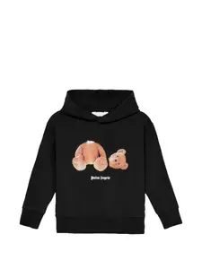 Свитер с мотивом медведя Palm Angels Kids, черный
