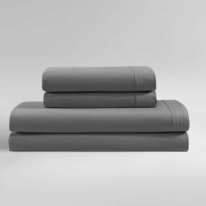 Calvin Klein Комплект постельного белья, 203x274 см, наволочки, глубокие карманы, хлопковый перкаль с эффектом потертости, сертифицирован Oeko-TEX, цвет графитовый