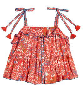 Топ Astra с цветочным принтом Poupette St Barth, красный