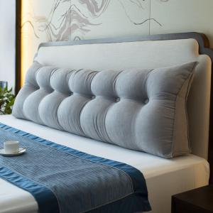 Подушка-подголовник COZMAX для дивана, кровати, кресла, серая, большая клиновидная, со съемным чехлом, для поддержки спины и чтения