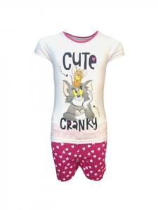 Tom & Jerry Короткая пижама Том и Джерри в бело-розовом цвете