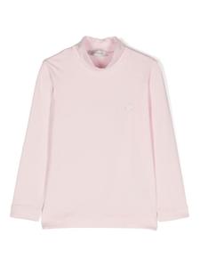 Топ с воротником-стойкой, украшенный логотипом Monnalisa, розовый