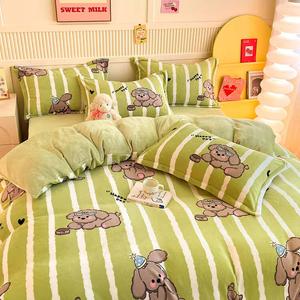 Luolai Home Пододеяльник 220х240 см, бренд Milk Velvet, утолщенный, с принтом Pet Paradise