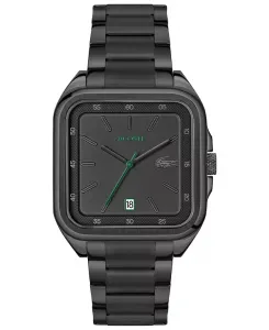 Мужские часы с черным браслетом из нержавеющей стали с ионным покрытием, 39 мм Lacoste, black