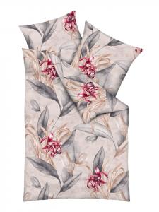 Комплект постельного белья из 2 предметов из фланели 135x200 см с рисунком листьев Asmara в натуральном цвете JACK, 135x200 см